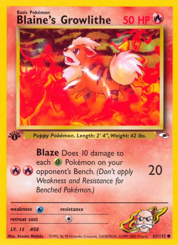 Blaine's Growlithe 62/132 - Gym Heroes