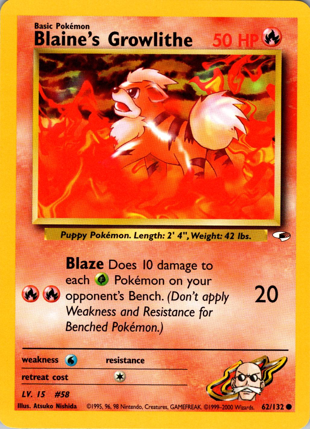 Blaine's Growlithe 62/132 - Gym Heroes