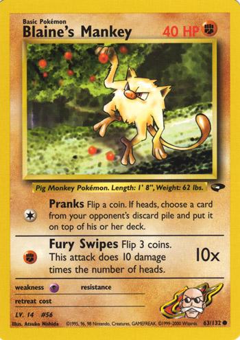 Blaine's Mankey 63/132 - Gym Challenge