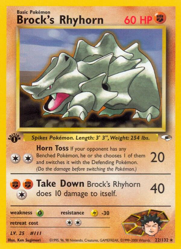 Brock's Rhyhorn 22/132 - Gym Heroes
