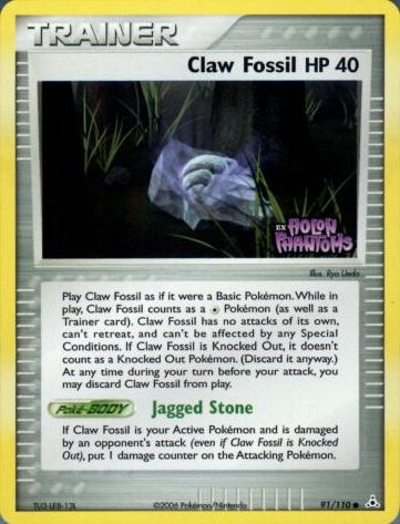 Claw Fossil 91/110 - EX Holon Phantoms