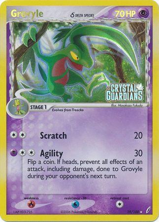Grovyle 19/100 - EX Crystal Guardians