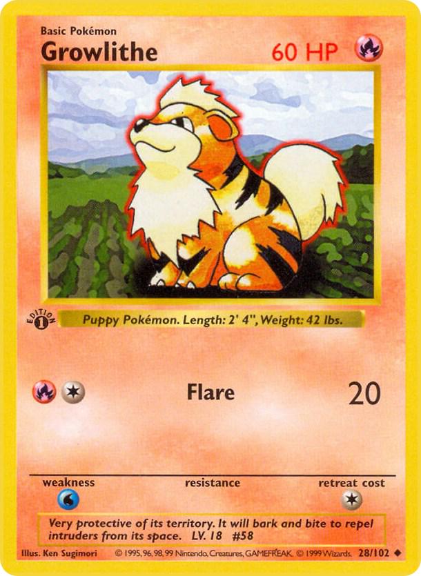 Growlithe 28/102 - Base Set