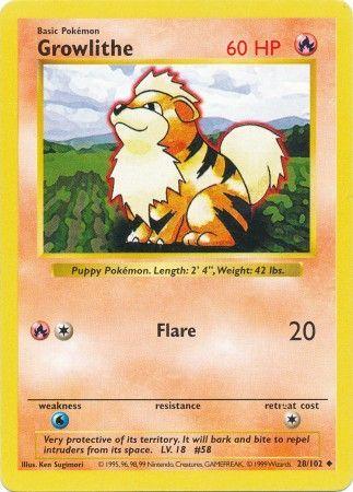 Growlithe 28/102 - Base Set