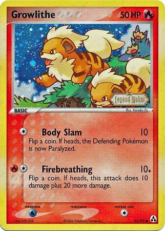 Growlithe 55/92 - EX Legend Maker