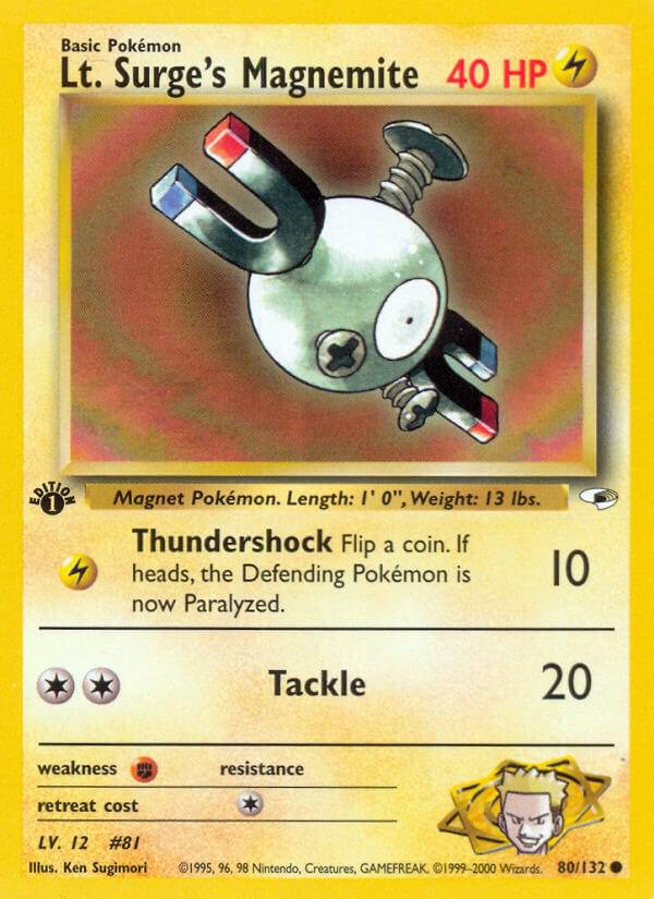 Lt. Surge's Magnemite 80/132 - Gym Heroes