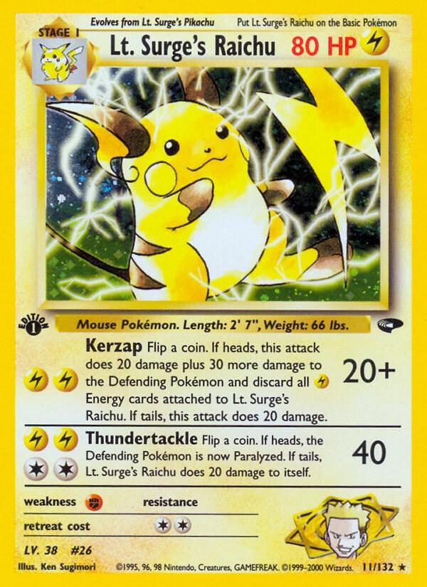 Lt. Surge's Raichu 11/132 - Gym Challenge