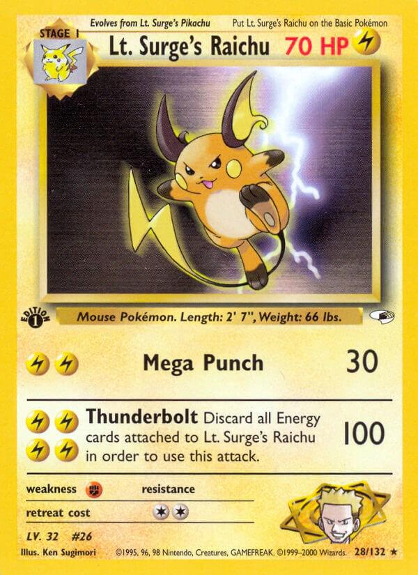 Lt. Surge's Raichu 28/132 - Gym Heroes