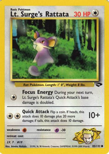 Lt. Surge's Rattata 85/132 - Gym Challenge