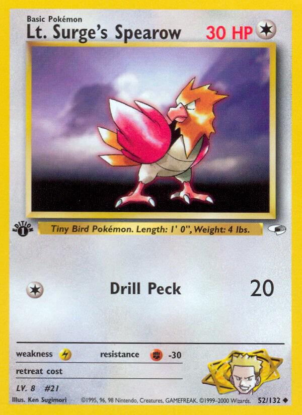Lt. Surge's Spearow 52/132 - Gym Heroes