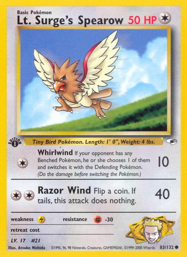 Lt. Surge's Spearow 83/132 - Gym Heroes