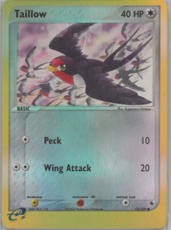 Taillow 72/109 - EX Ruby & Sapphire