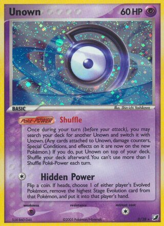 Unown (D) D/28 - EX Unseen Forces
