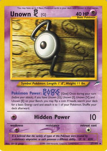 Unown G 27/105 - Neo Destiny