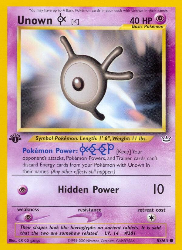Unown K 58/64 - Neo Revelation