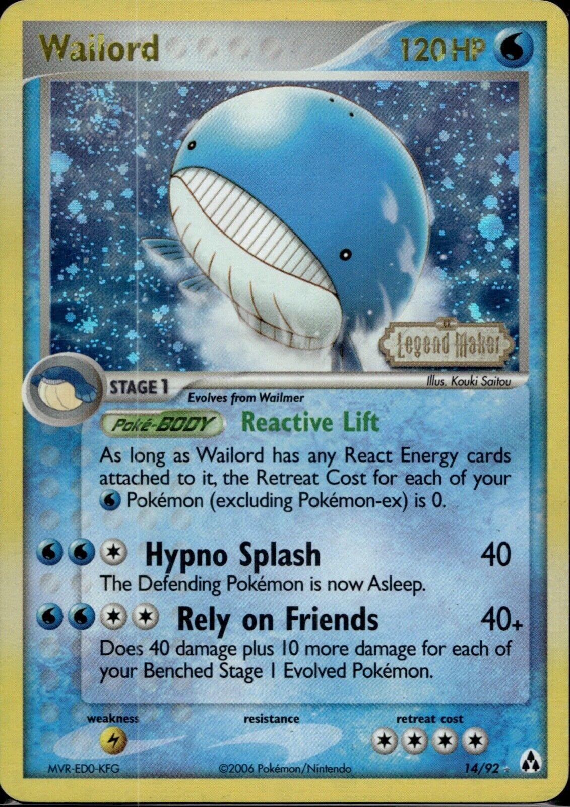 Wailord 14/92 - EX Legend Maker
