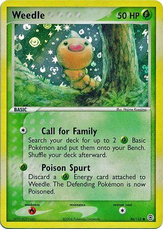 Weedle 86/112 - EX Fire Red & Leaf Green